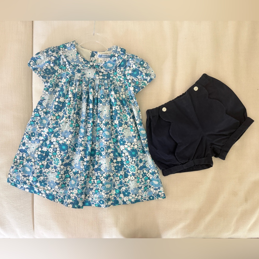 Jacadi Liberty print floral dress with scalloped shorts Toddler